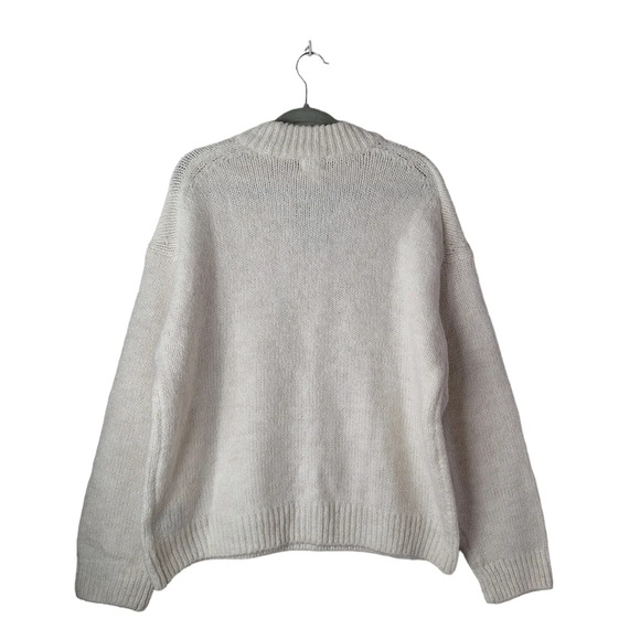 H&M Medium Wool Alpaca Blend Long Sleeve Mock-Neck Oversized Sweater - Picture 2 of 11
